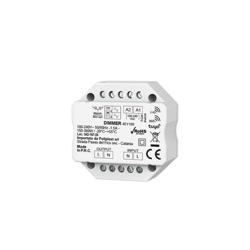 Ricevitore Dimmer Triac WiFi + RF + Pulsante con App TUYA