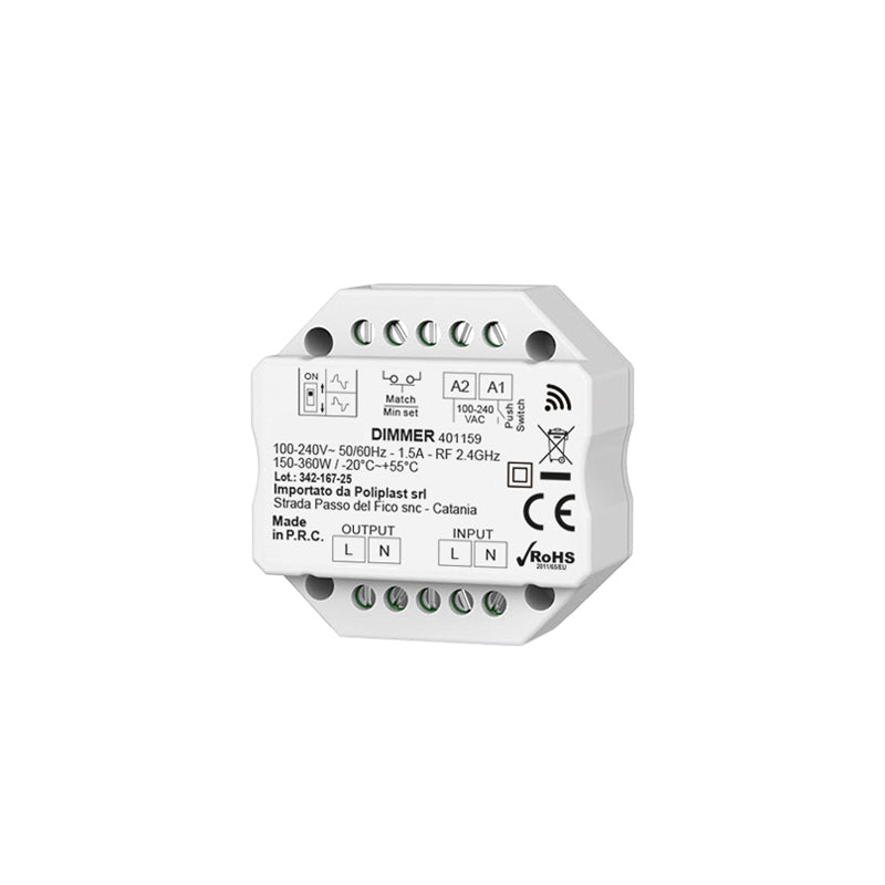 Ricevitore Dimmer Triac RF + Pulsante