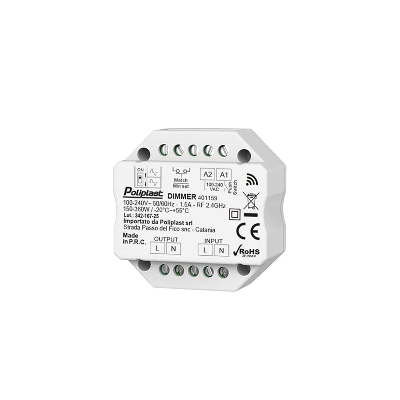 Ricevitore Dimmer Triac RF + Pulsante