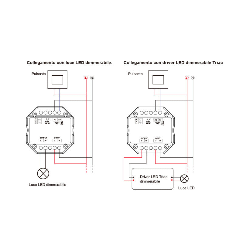 Ricevitore Dimmer Triac RF + Pulsante
