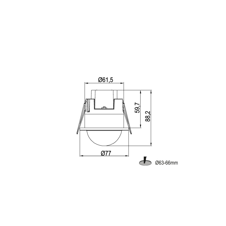 Sensore di movimento a infrarossi da incasso IP54