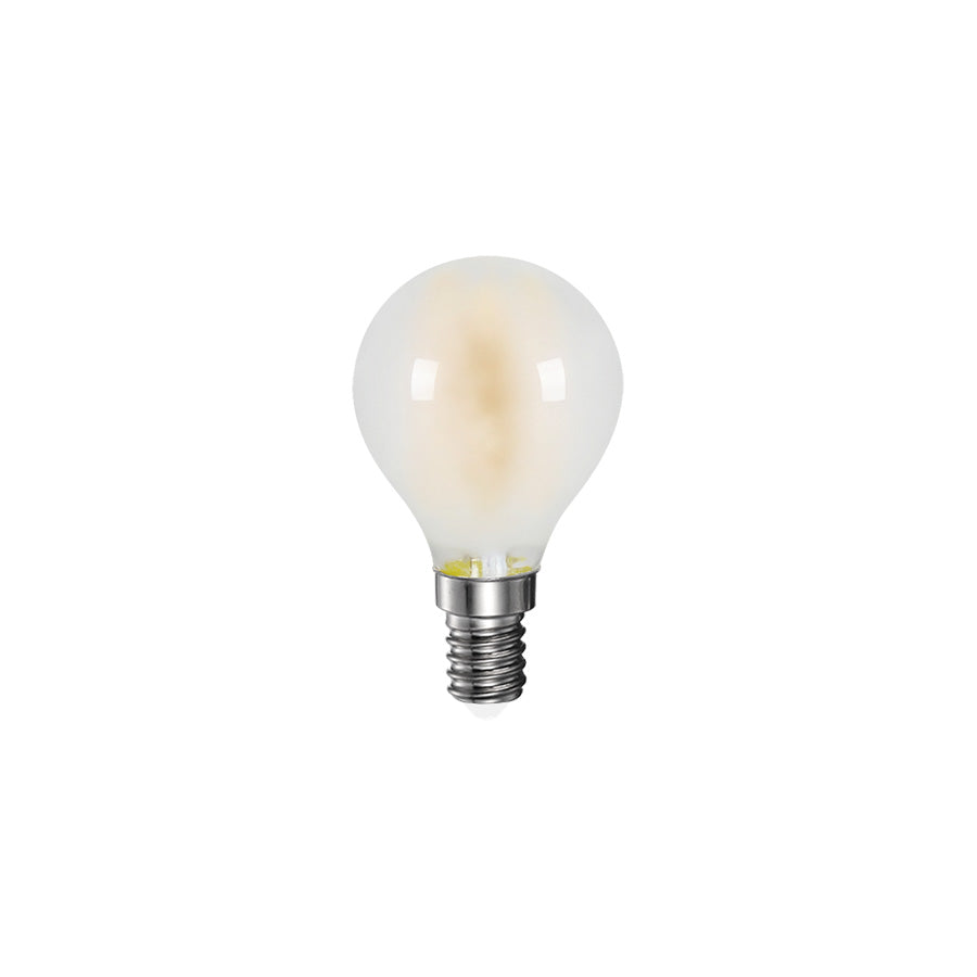 Lampada LED Sfera Filamento E14 4W Smerigliata – Design Opaco e Risparmio Energetico