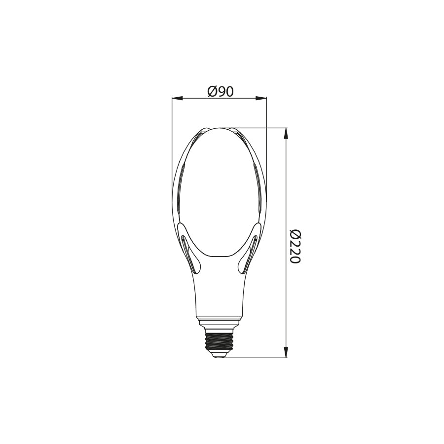 Lampada LED ovale 40W 4800 lumen attacco E27