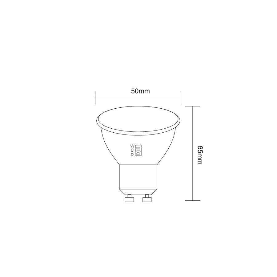 Faretto LED GU10 8W Tricolor 3000K 4000K 6500K