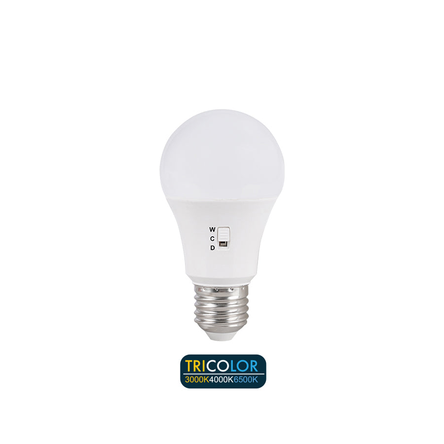Lampadina LED E27 Goccia 10W Tricolor 3000K 4000K 6500K