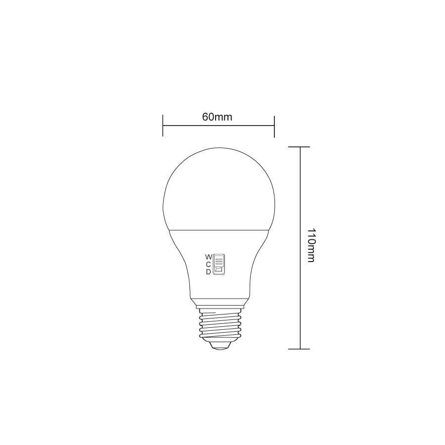 Lampadina LED E27 Goccia 10W Tricolor 3000K 4000K 6500K